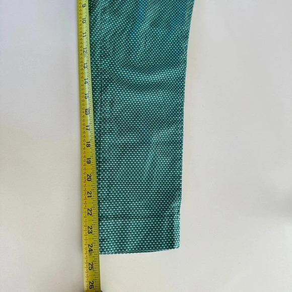 Banana Republic Hampton Fit Cigarette Green Diamonds Ankle Pants sz 0 - Picture 7 of 9